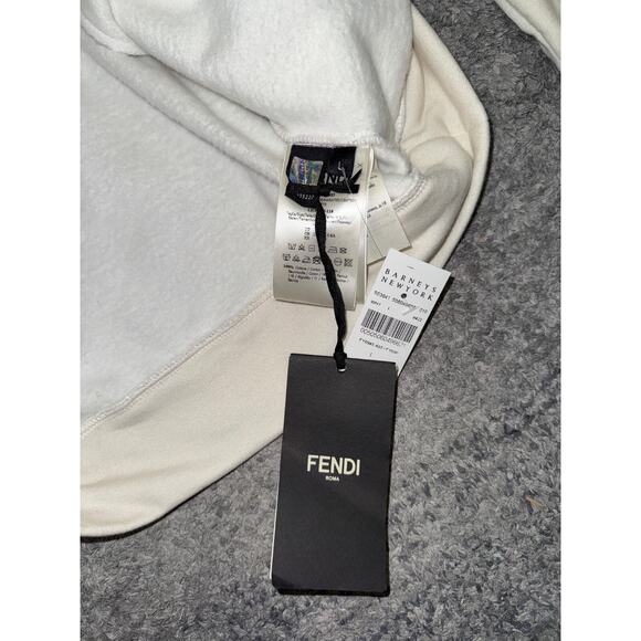 Fendi Roma Mania Fila All Over Logo White Blue Red Sweatshirt Hoodie Large L - Picture 11 of 16